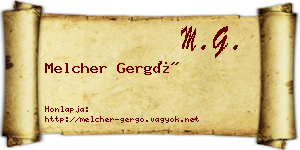 Melcher Gergő névjegykártya