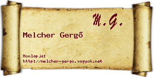 Melcher Gergő névjegykártya